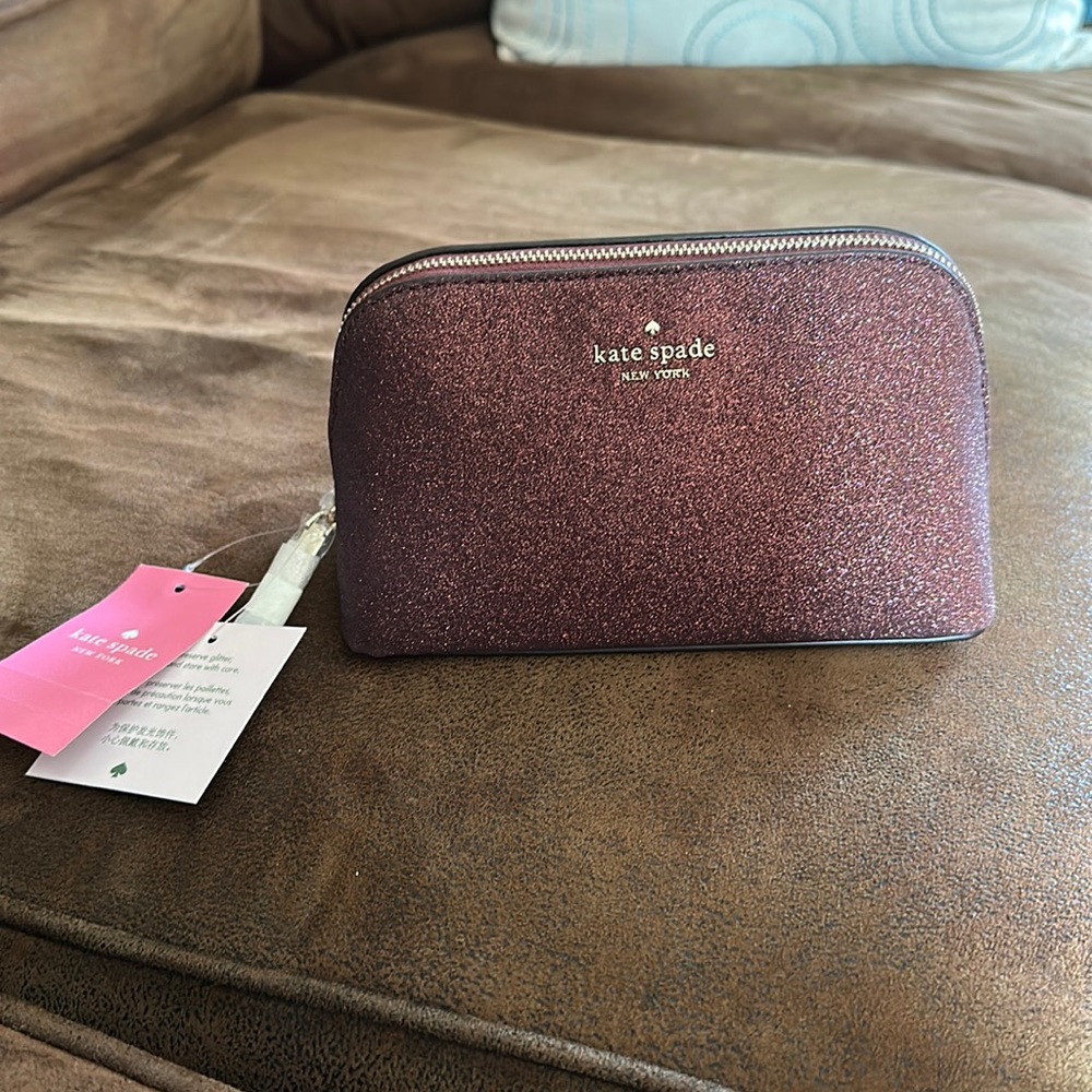 Kate Spade Glitter Fabric Cosmetic Pouch